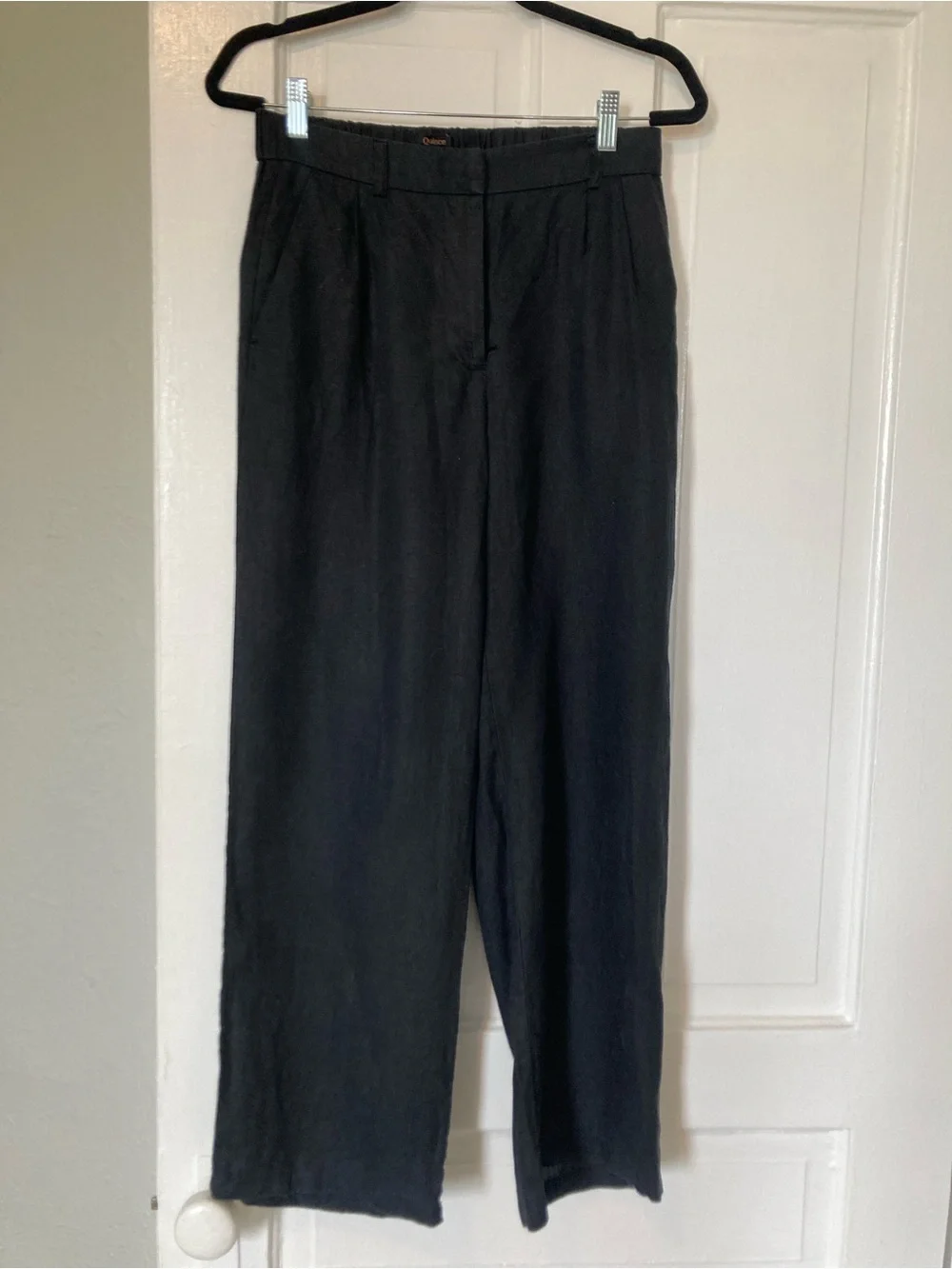 100% linen wide leg trousers